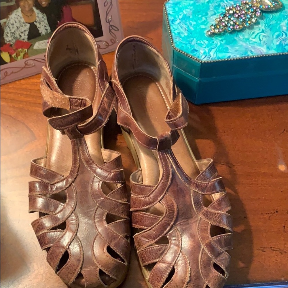 BeautiFeel 41 brown leather sandals latex sole